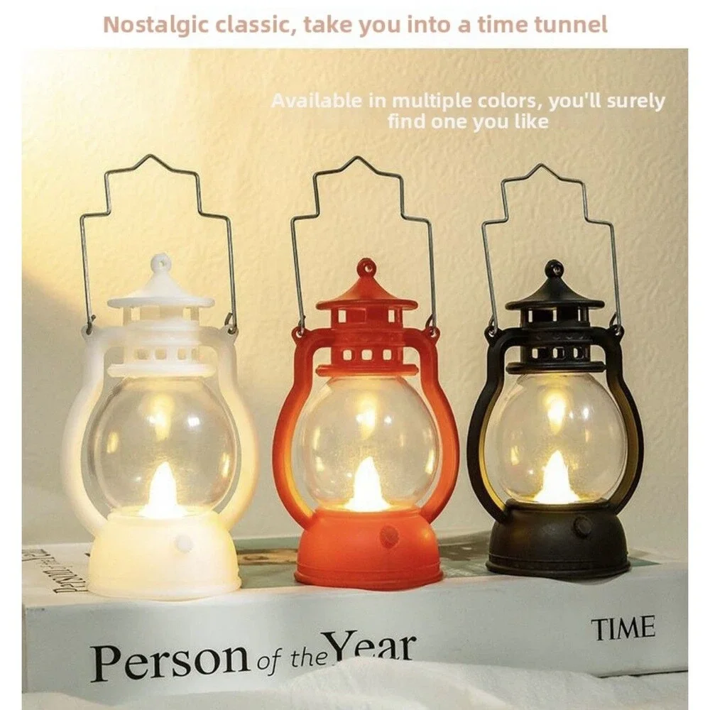 Gold Halloween Trick or Treat Mini Vintage Style LED Battery Lantern Decor NEW